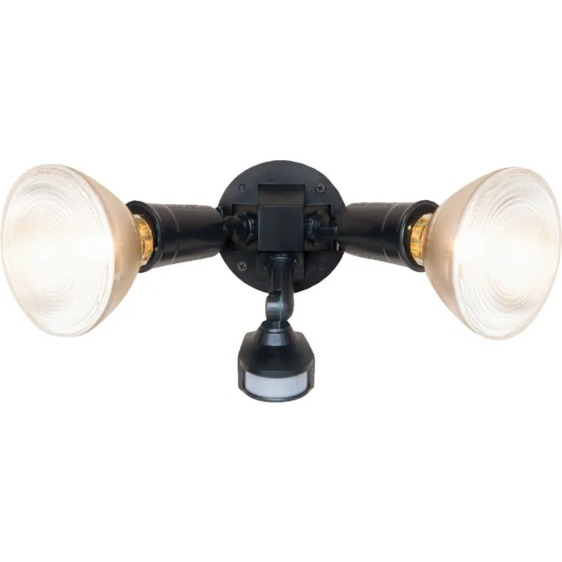Halo MS34 Black Motion Sensing Dusk To Dawn Incandescent Floodlight Fixture