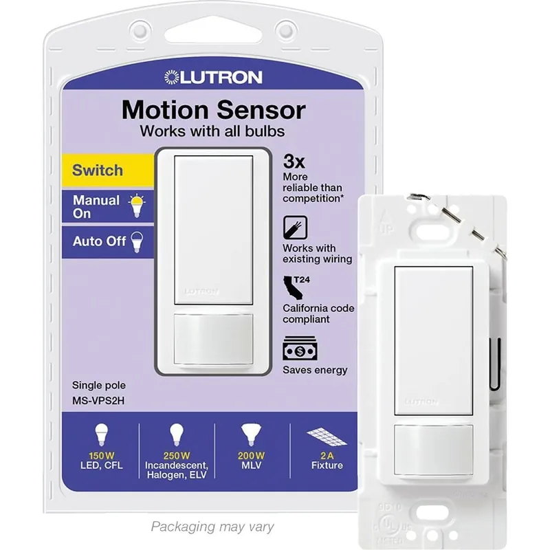 Lutron MS-VPS2H-WH Maestro White 900 Sq. Ft. 180 Deg. Detection Occupancy Sensor Switch