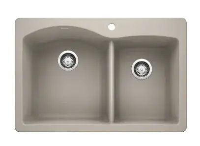 Blanco 442744 Diamond Silgranit 1-3/4 Bowl Dual Mount Kitchen Sink