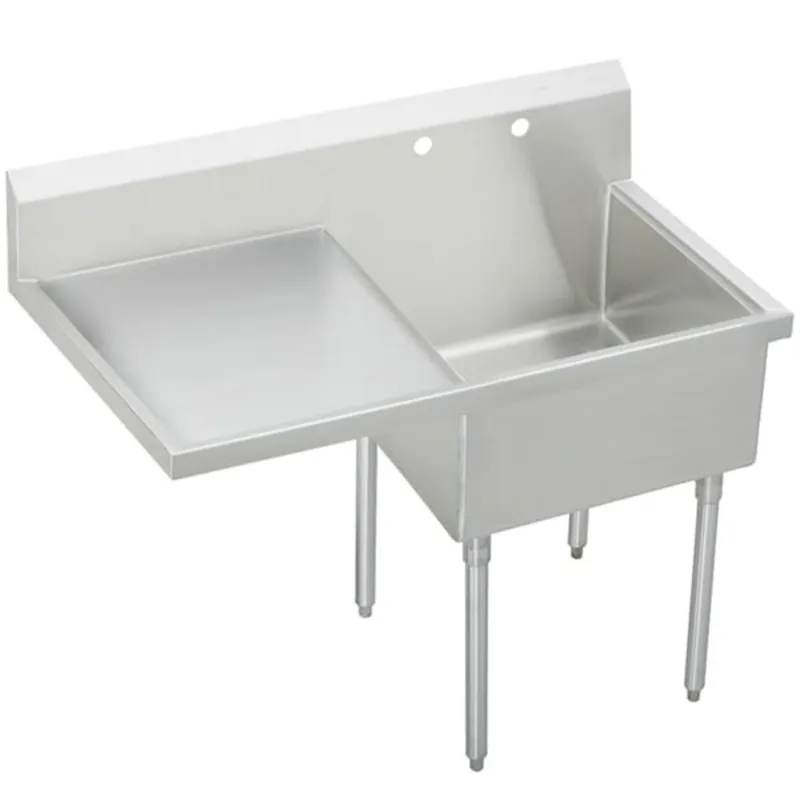 Elkay WNSF8124L2 Weldbilt Stainless Steel 49-1/2 x 27-1/2 x 14 Floor Mount Single Compartment Scullery Sink with Drainboard