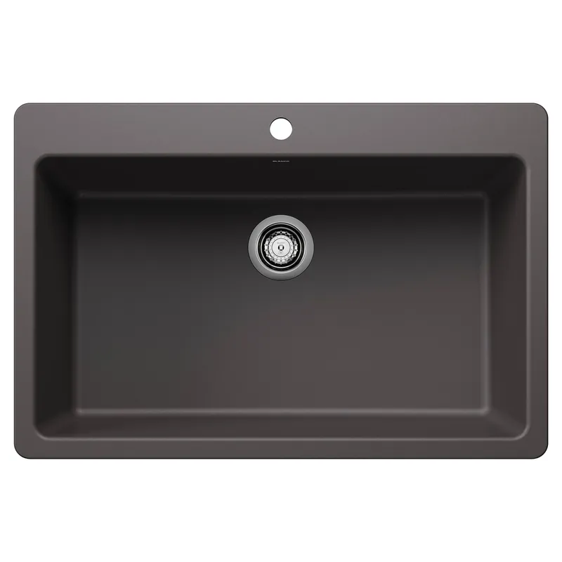 Blanco 443196 Kitchen Sink 33X22 1H 1B Quartz Dual Mount