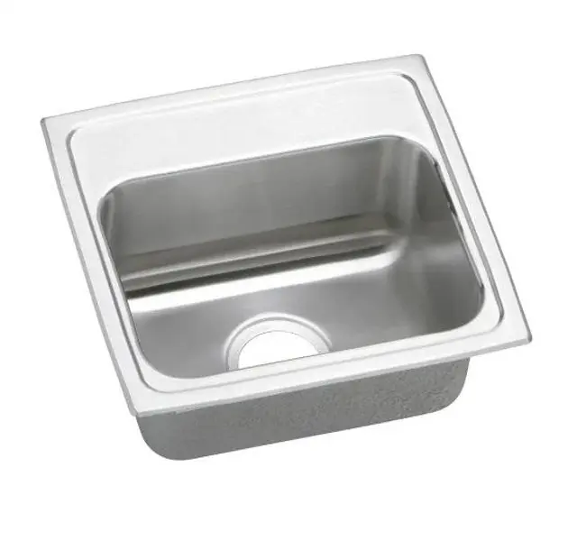 Elkay LRADQ1716600 Gourmet 18 Gauge 17 X 16 X 6 Single Bowl Top Mount Kitchen Sink