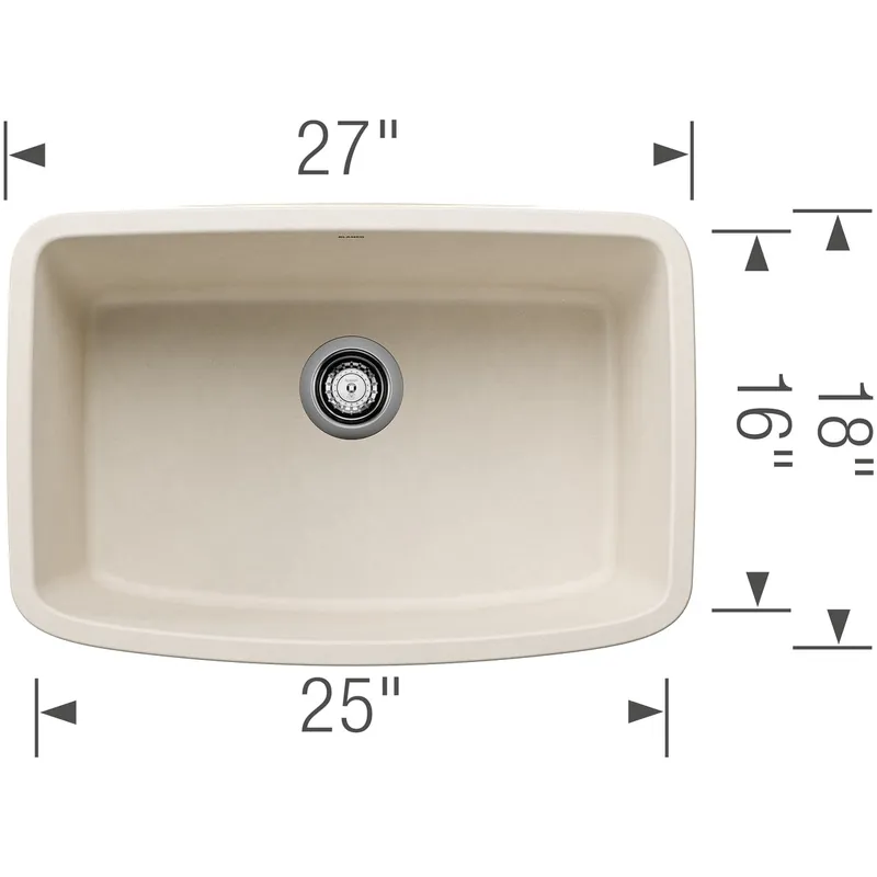 Blanco 443090 Valea 27 Single Bowl Kitchen Sink - Soft White