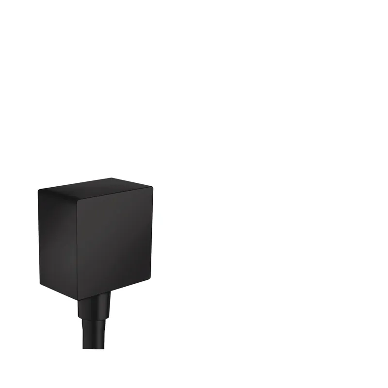 Hansgrohe 26455671 FixFit Wall Outlet Square with Check Valves in Matte Black