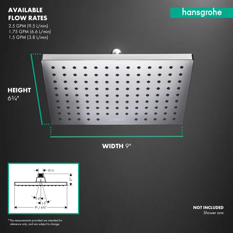 Hansgrohe 26283671 Vernis Blend Showerhead 230 1-Jet 1.75 GPM