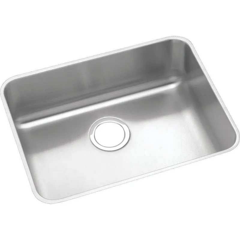 Elkay ELUHAD211545 Lustertone 23-1/2 x 18-1/4 No Hole Stainless Steel Single Bowl Undermount Kitchen Sink