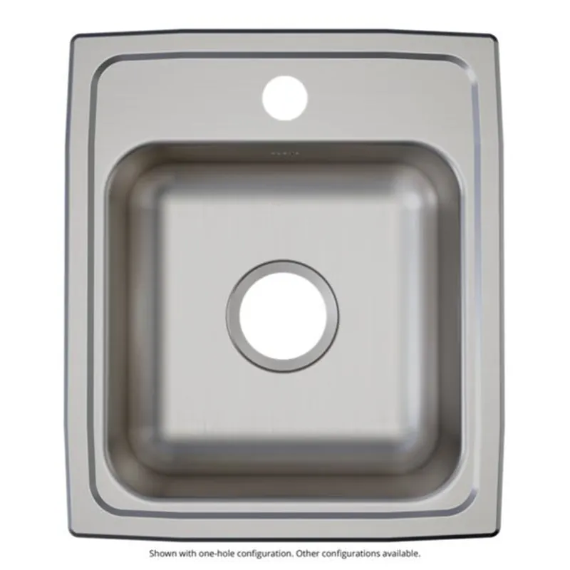 Elkay LRAD1517600 Lustertone Classic Stainless Steel 15 x 17-1/2 x 6 Single Bowl Drop-in ADA Sink