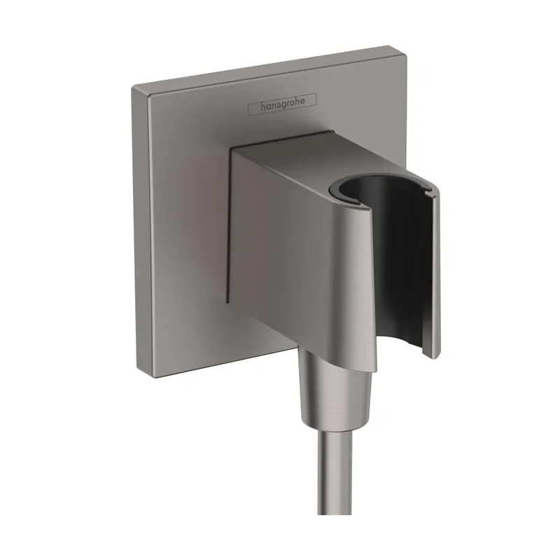 Hansgrohe 26889341 Wall Outlet with Handshower Holder in Brushed Black Chrome