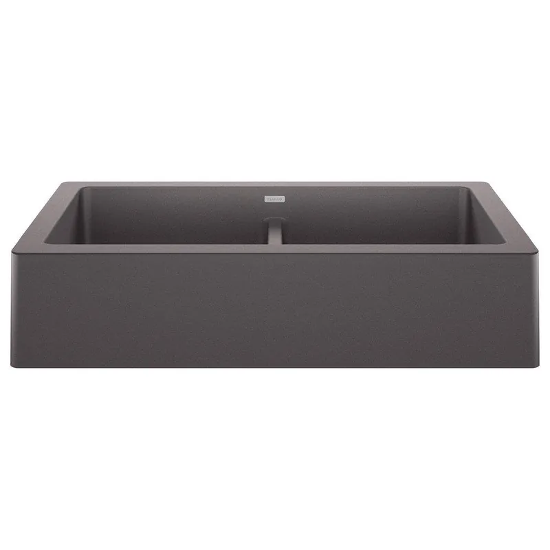 Blanco 526548 Vintera 32-13/16 x 19 in. No Hole Granite Composite Double Bowl Farmhouse Kitchen Sink in Cinder