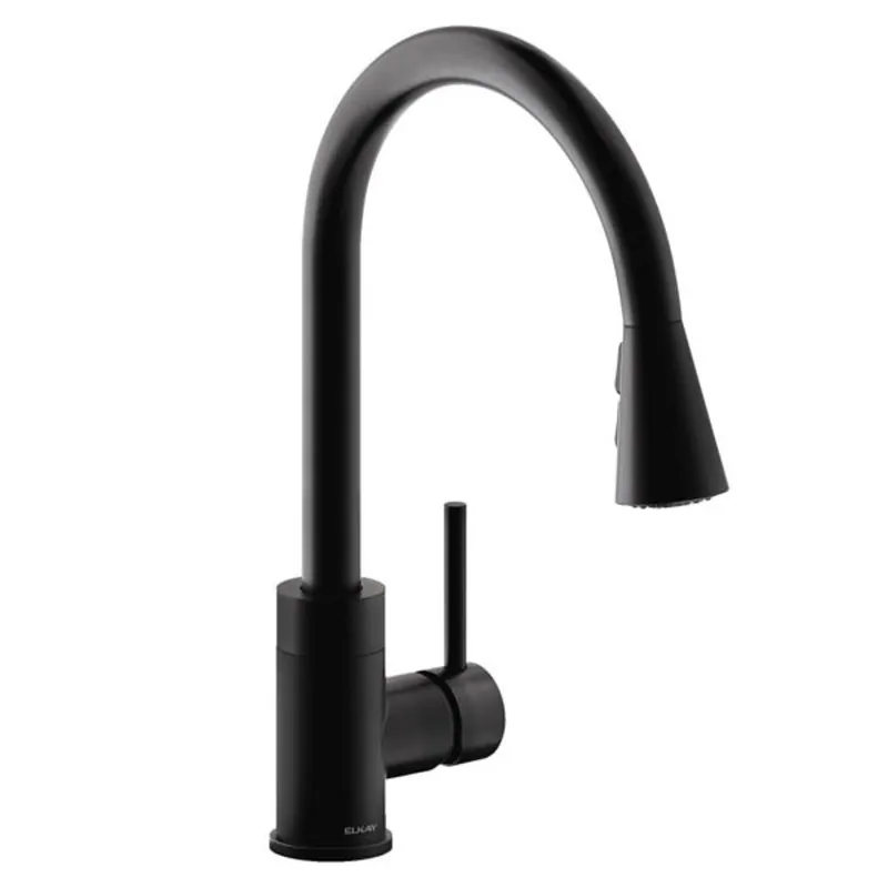 Elkay LKAV3031MB Avado Single Hole Kitchen Faucet with Pull-down Spray and Forward Only Lever Handle Matte Black