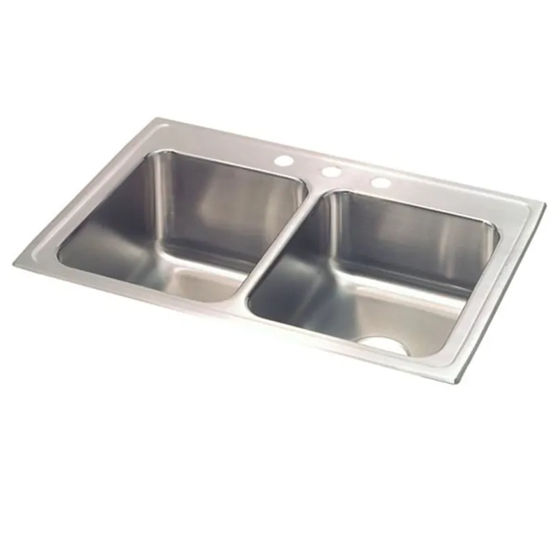 Elkay STLR3322L3 Lustertone Classic Stainless Steel 33 x 22 x 10-1/8 Equal Double Bowl Drop-in Sink