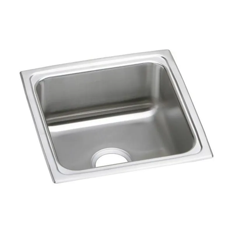 Elkay LFR1717 Lustertone Classic Stainless Steel 17 x 17-1/2 x 7-5/8 Single Bowl Drop-in Sink