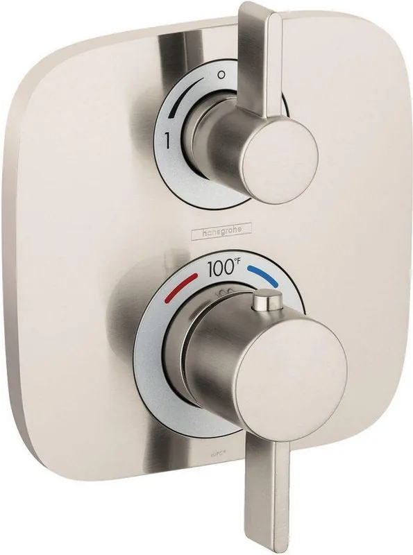Hansgrohe 15708821 Ecostat E Two Handle Thermostatic Valve Trim in Brushed Nickel