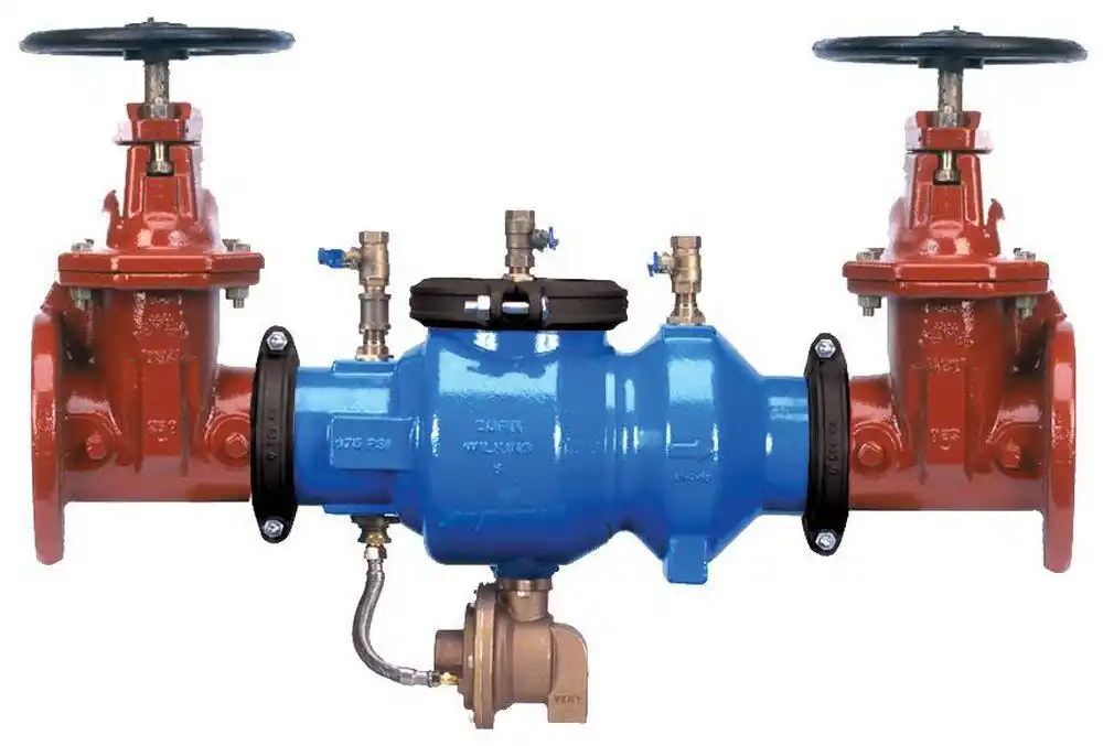 Zurn Wilkins 4-375AOSY 375A 4 in. Epoxy Coated Ductile Iron Flanged 175 psi Backflow Preventer