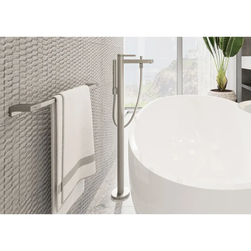 Hansgrohe 41751820 AddStoris Towel Rack with Towel Bar in Brushed Nickel