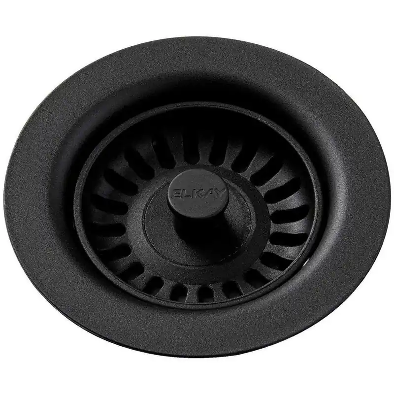 Elkay LKQS35CA Plastic Disposer Flange with Basket Strainer and Stopper in Caviar