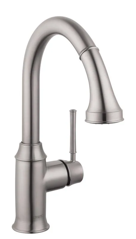 Hansgrohe 04216800 Talis C Single Handle Pull Down Kitchen Faucet in Steel Optic