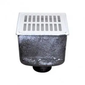 Zurn ZN1910-3NL-2-23-K 8in SQ X 6in NI BRZ A.R.E. FLOOR SINK W/ FULL GRATE-ANCHOR FLANGE-ALUM BUCKET