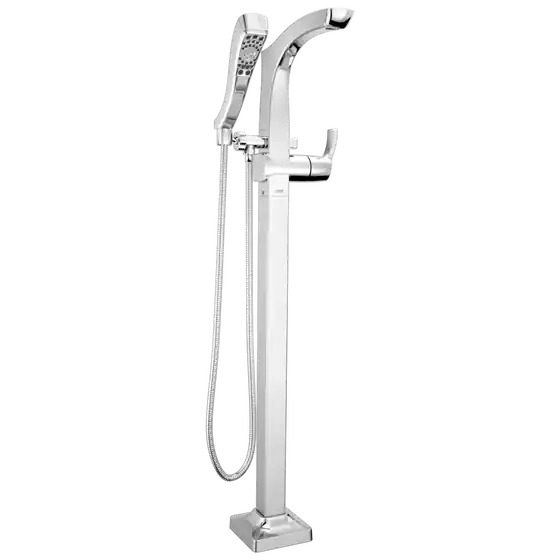 Delta T4752-FL Single Handle Floor Mount Tub Filler Trim with Hand Shower