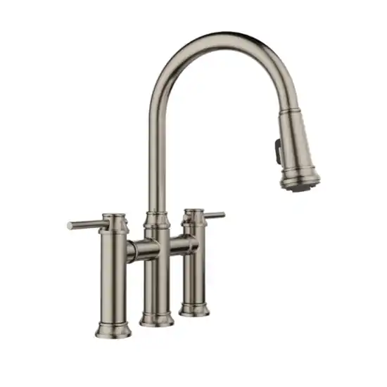 BLANCO 443273 SINK FCT 443273 SATIN PLATINUM EMPRESSA 1.5gpm BRIDGE PULLDWN