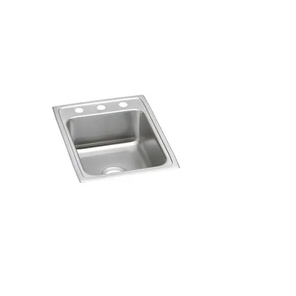 Elkay LRAD1722453 Sink 17X22 3HL SGL BWL 18GA TYP 304 TOP MNT