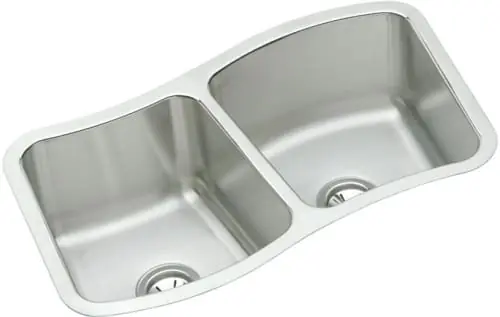 Elkay MYSTIC332010 SINK 33X20 NHL SS DBL BWL 18GA TYP 304