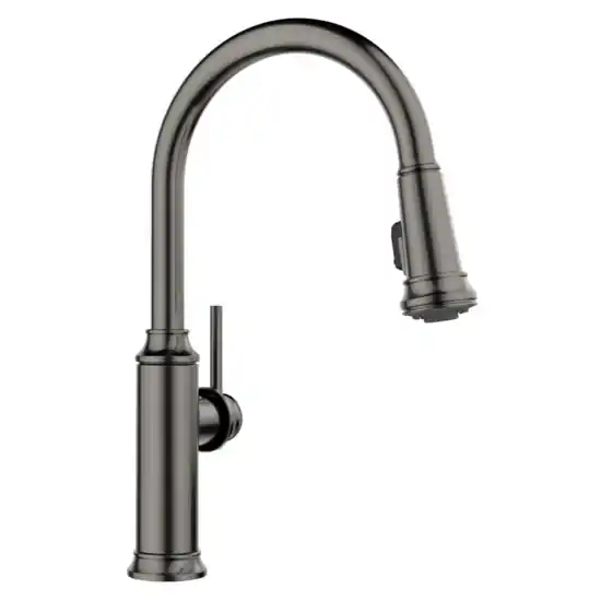 Blanco 443262 SINK FCT 443262 SATIN DRK STL EMPRESSA 1.5 HIGH ARC PULLDWN