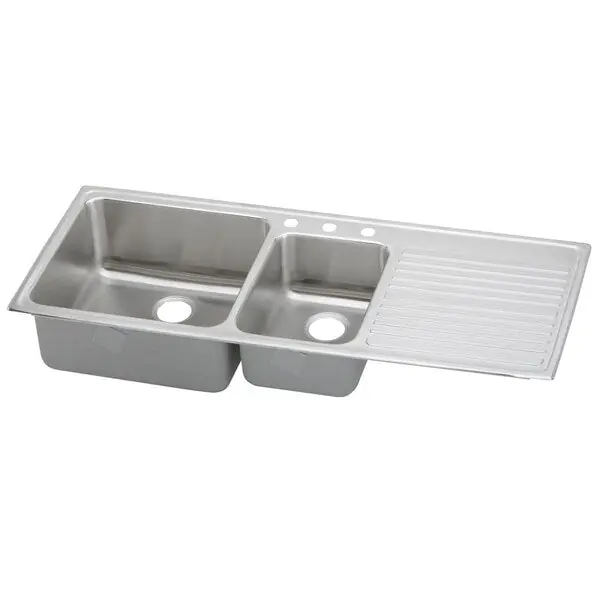 Elkay ILFGR5422L1 Sink 54X22 1HL SS DBL BWL 18GA W/RH DRAIN BOARD