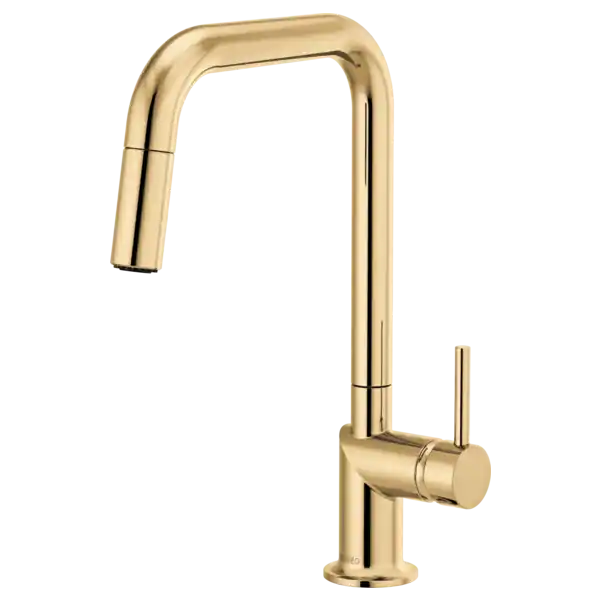 Delta Faucet 63065LF-PGLHP Pull-Down Faucet with Square Spout - Less Handle