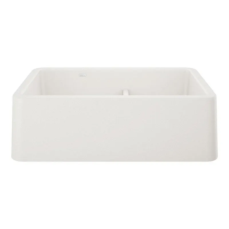 BLANCO 402324 Ikon 33 x 19 in. Silgranit Double Bowl Farmhouse Kitchen Sink in White