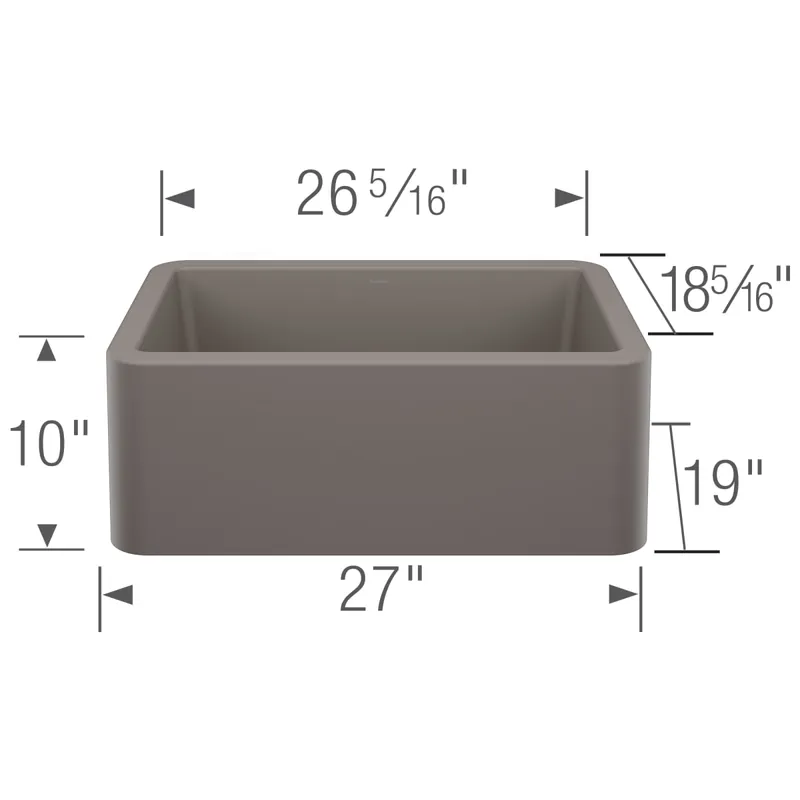 Blanco 443112 Ikon 27 Apron Single Bowl Farmhouse Sink - Volcano Gray