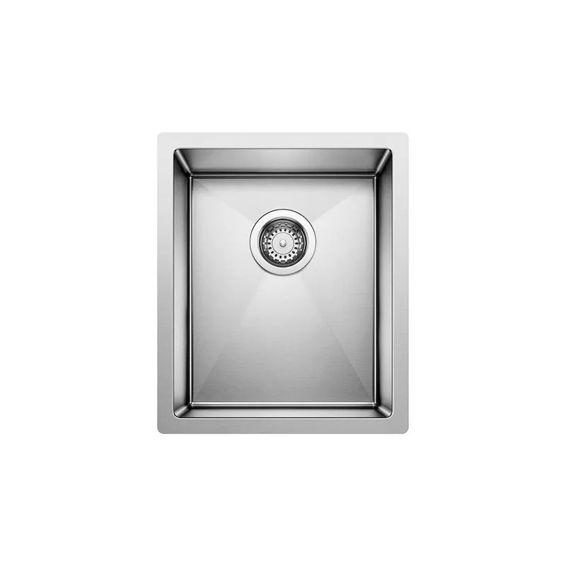 Blanco 516225 Precision 15 x 18 in No Hole Stainless Steel Single Bowl Undermount Kitchen Sink in Satin Polished