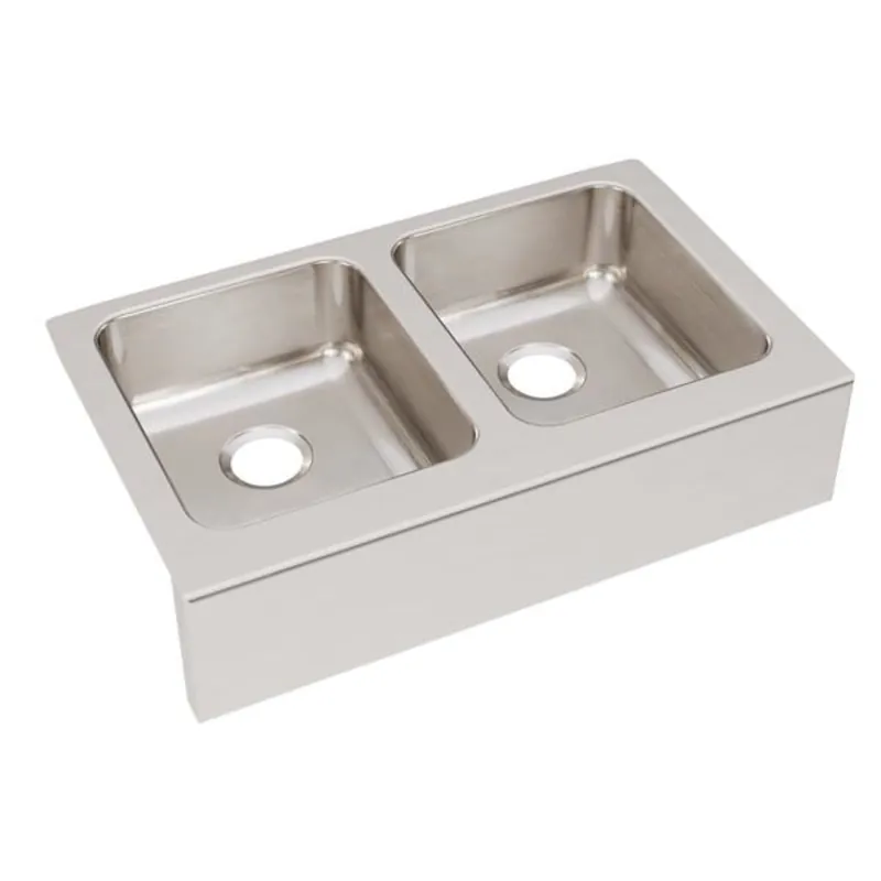 Elkay ELUHF3320 Lustertone Classic Stainless Steel 33 x 20-1/2 x 7-7/8 Equal Double Bowl Farmhouse Sink