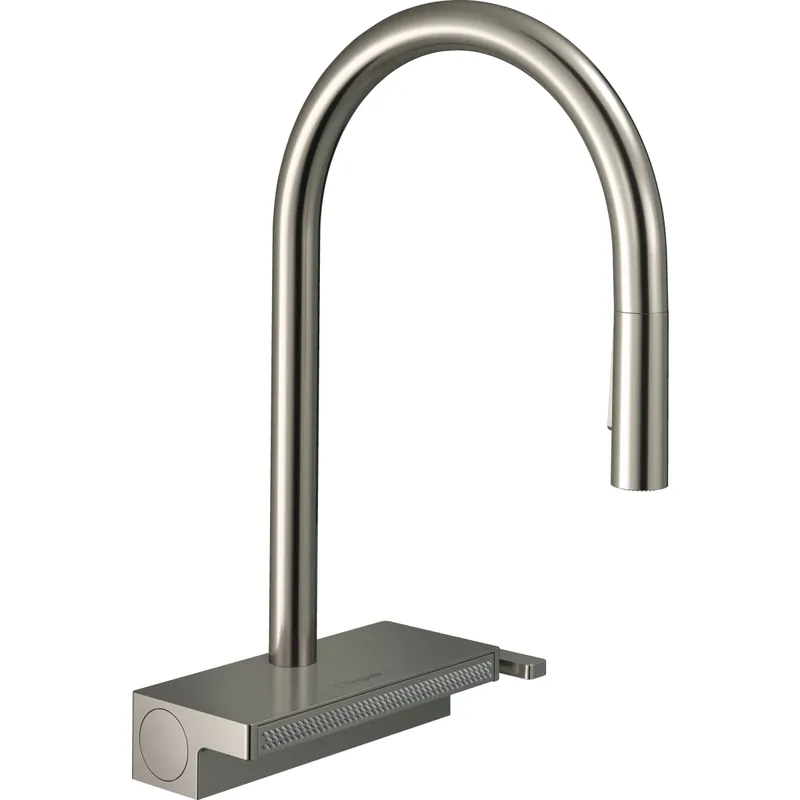 Hansgrohe 73837801 Aquno Select HighArc Kitchen Faucet, 3-Spray Pull-Down, 1.75 GPM in Stainless Steel Optic