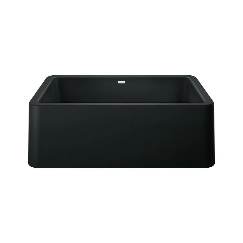 Blanco 402576 Ikon 30 x 19 in. No Hole Granite Composite Single Bowl Farmhouse Kitchen Sink in Coal Black
