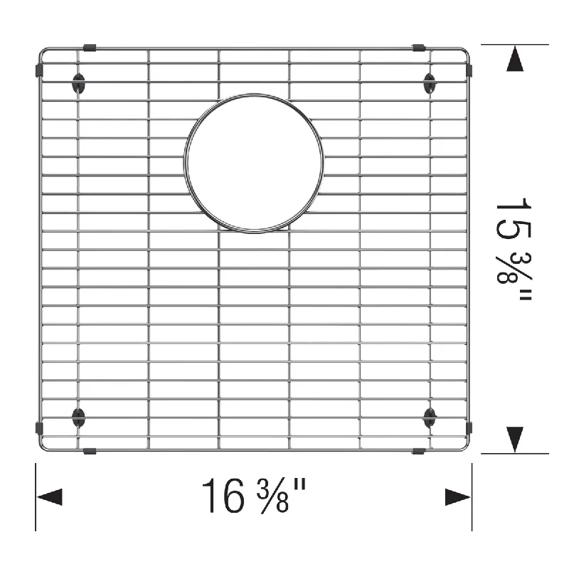 Blanco 235971 Stainless Steel Bottom Grid for Large Bowl of Quatrus/Precision 60/40 Sinks