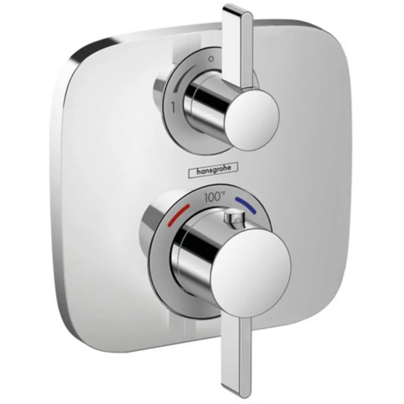 Hansgrohe 15708001 Ecostat E Two Handle Thermostatic Valve Trim in Chrome