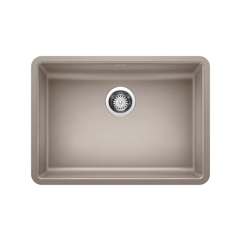 BLANCO 442540 Precis 25 x 18 in. No Hole Granite Composite Single Bowl Undermount Kitchen Sink in Truffle