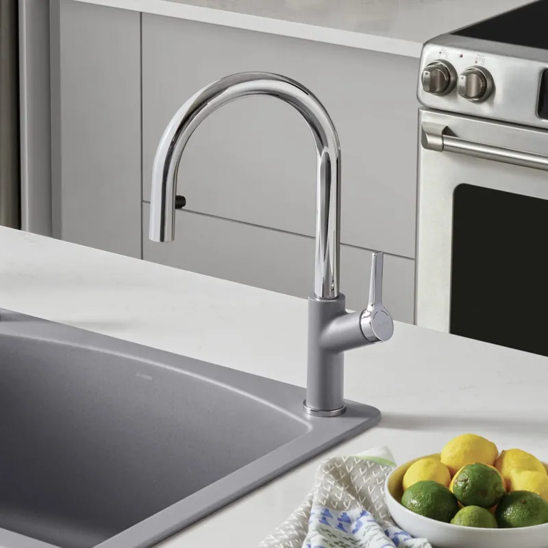 Blanco 526396 Urbena Pull-Down Kitchen Faucet 1.5 GPM Chrome/Metallic Gray