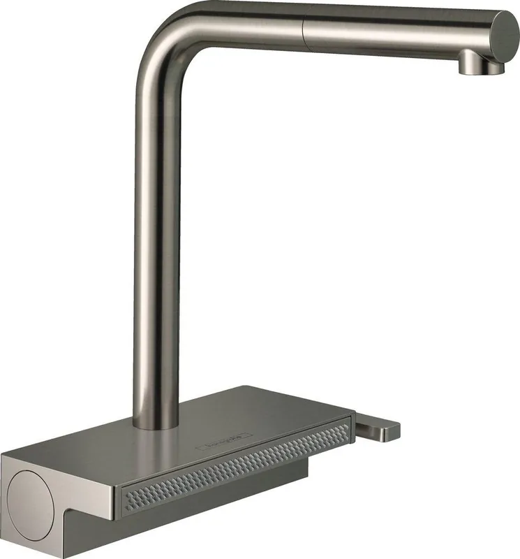 Hansgrohe 73830801 Aquno Select Single Handle Pull Out Kitchen Faucet in Steel Optic
