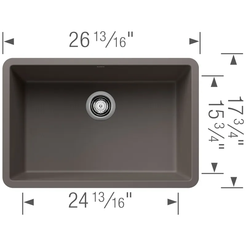 Blanco 527412 Precis 27 Single Bowl Kitchen Sink - Volcano Gray