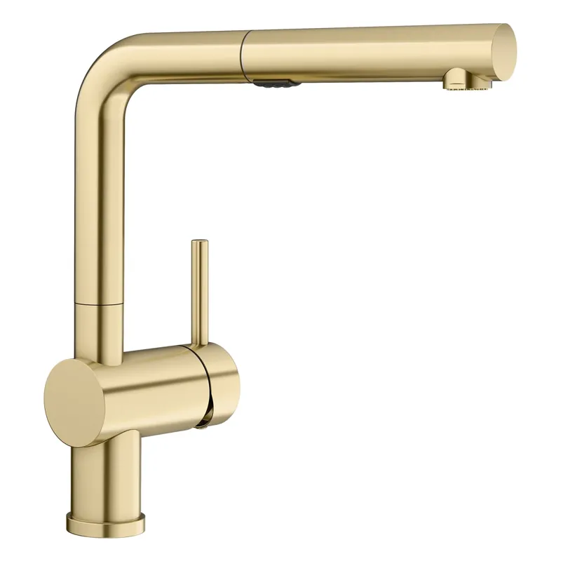 Blanco 526686 Linus Pull-Out Kitchen Faucet 1.5 GPM - Satin Gold