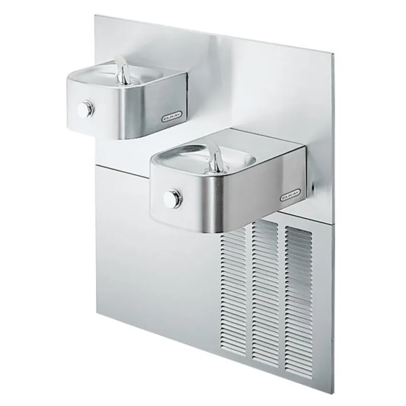 Elkay ERFPM28K Soft Sides Bi-level ADA Fountain with Mounting Frame Non-filtered Refrigerated Stainless