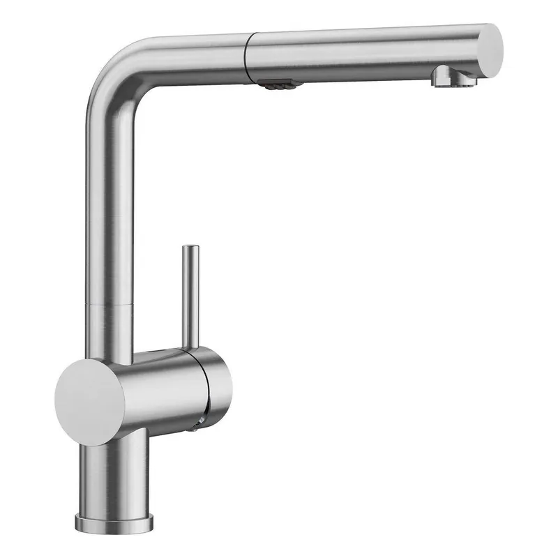 Blanco 526366 Linus Single Handle Pull Out Kitchen Faucet 1.5 GPM PVD Steel