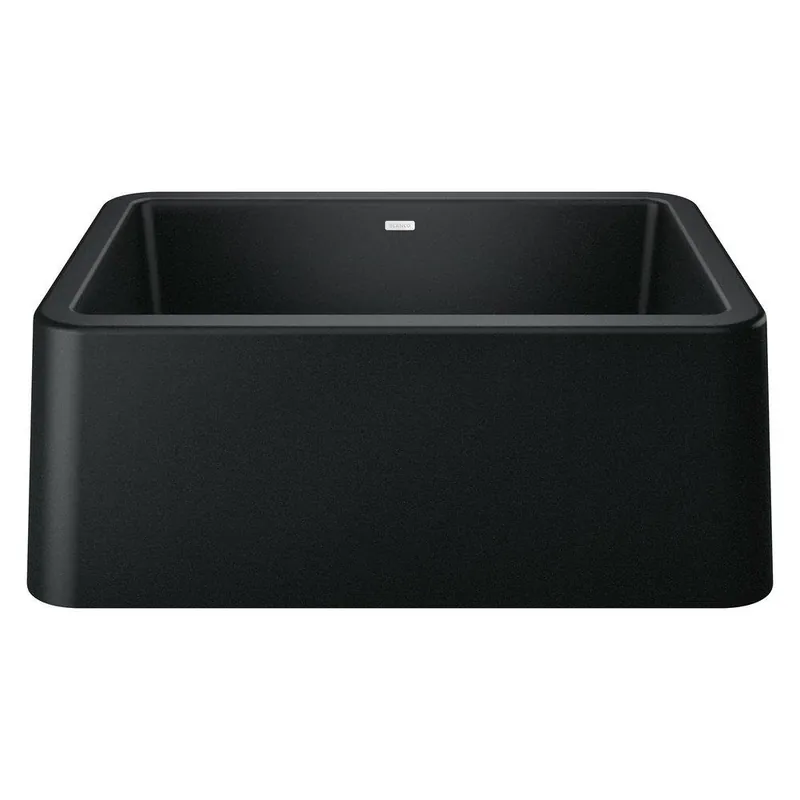 BLANCO 402531 Ikon 27 x 19 in. No Hole Granite Composite Single Bowl Farmhouse Kitchen Sink in Coal Black