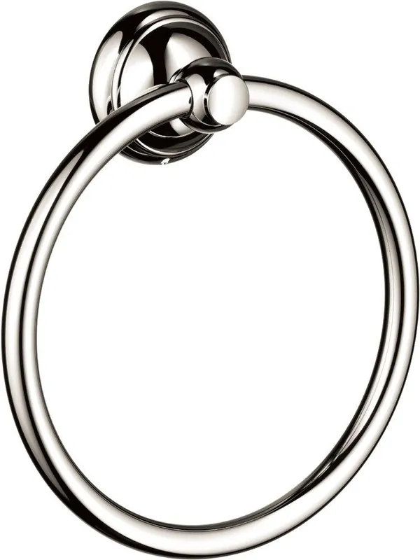 Hansgrohe 06095830 C Round Closed Towel Ring in Polished Nickel