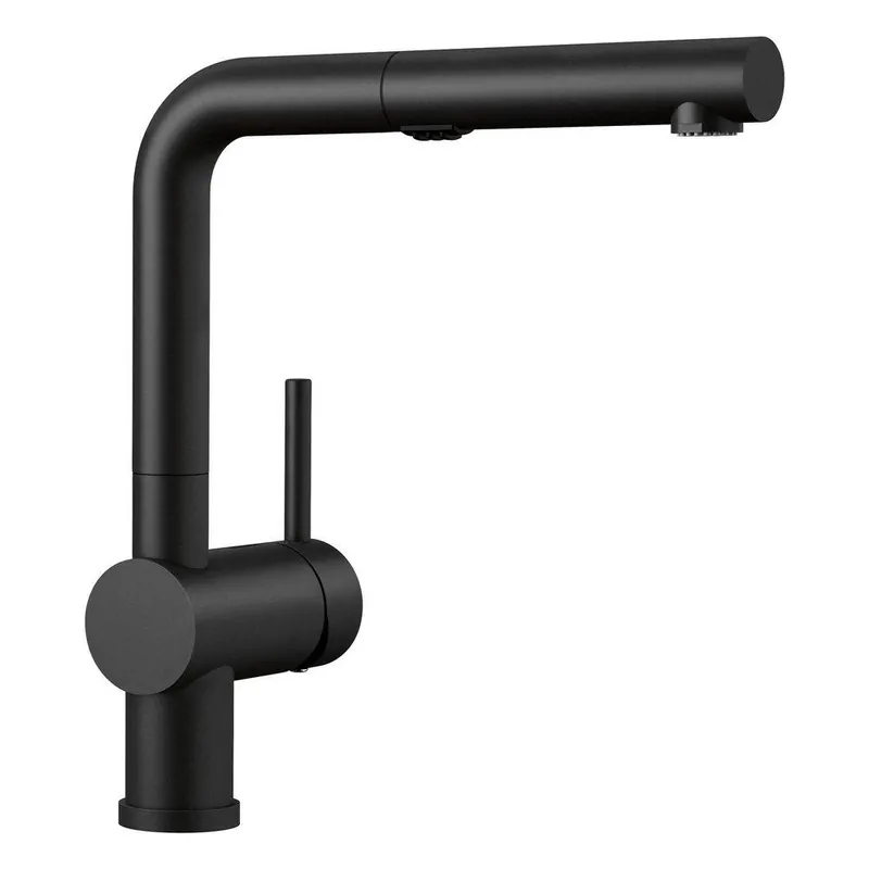 BLANCO 526374 Linus Single Handle Pull Out Kitchen Faucet 1.5 GPM - Coal Black