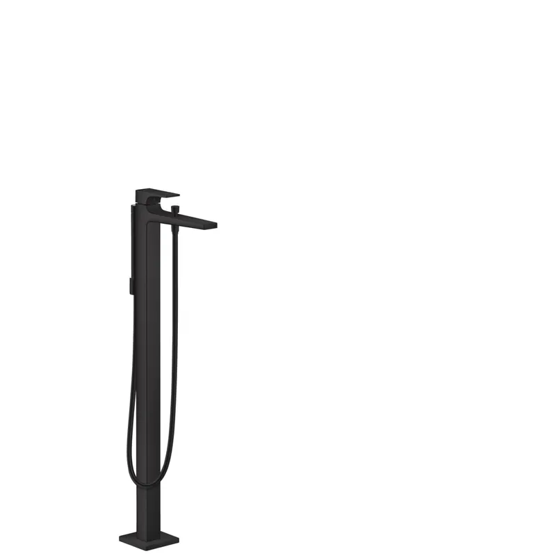 Hansgrohe 32532671 Metropol Freestanding Tub Filler Trim with Lever Handle and 1.75 GPM Handshower in Matte Black