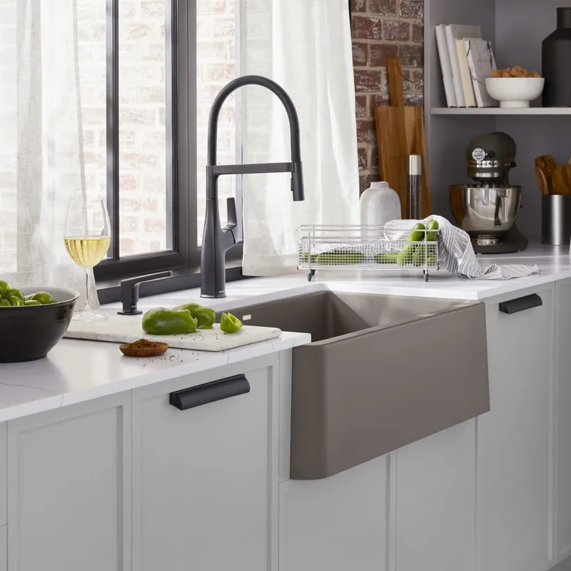 Blanco 443113 Ikon 30 Apron Single Bowl Farmhouse Sink - Volcano Gray