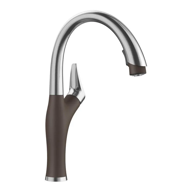 Blanco 442032 Artona Single Handle Pull Down Kitchen Faucet in PVD Steel with Café